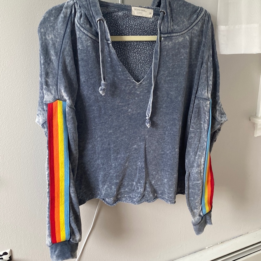 ocean drive slouchy cropped hoodie